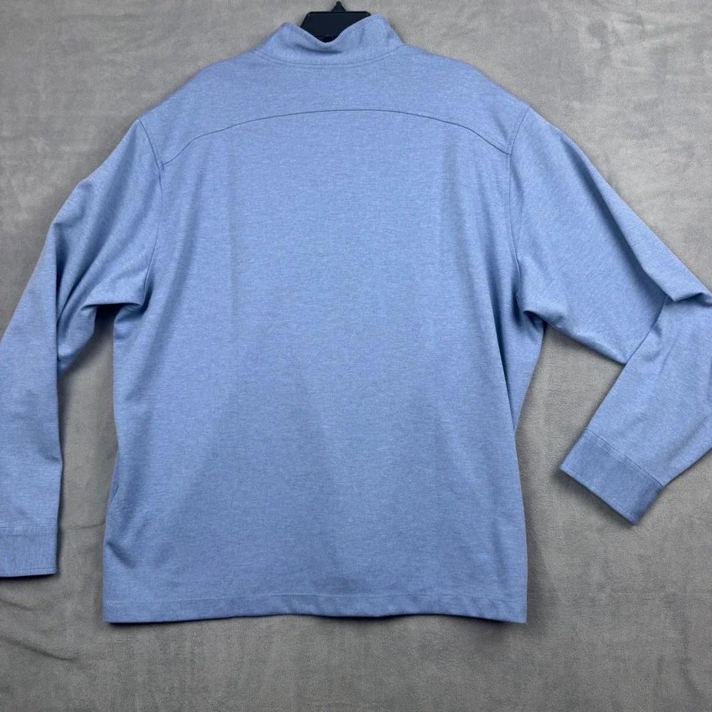 Brooks Brothers Mens 2XL Light Blue Mock Neck‎ Henley Pullover Long Sleeve Shirt
